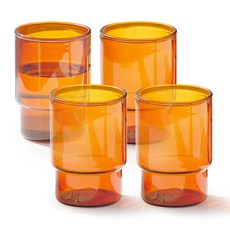 Reborn.J Flora耐熱玻璃杯 260ml, 4個, 琥珀色