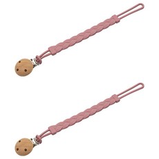 OhBabyLying 矽膠奶嘴鏈, 深粉色, 2條