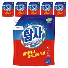 탐사 파워워시 세탁세제 리필 파우치, 2.1L, 6개