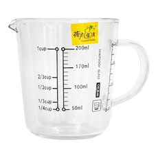 Gourd Baby 葫蘆寶貝 耐熱玻璃量杯 直徑7.9 x 8.8cm 含把與出水口直徑11.5cm 105g, 玻璃 透明色, 200ml, 1個