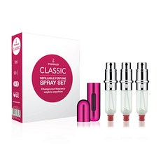 TRAVALO 按壓式填充便攜香水瓶 Classic New 引擎組 3入 + 保護殼, 桃紅色, 1個