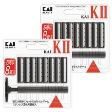 貝印 Kai k2-8b 刮鬍刀 2入組 - 舒適刮鬍體驗 持久耐用, 1組, 2組