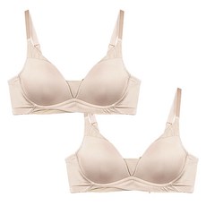 자스민바이비너스 크로스 라인망 노와이어 소프트 몰드 브라 2종