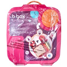 b.box 野餐便當盒, 2L容量, 防漏矽膠密封, 可拆卸分隔片, 草莓粉, 1個