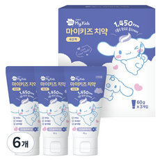 그린핑거 마이키즈 치약 4단계 블루베리향, 60g, 6개