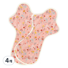 eechae 純棉蝶翼型特級夜用 粉紅芙蘿拉, 4個, 2枚入, 夜用加長型以上