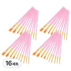 Keublancs 現代水彩壓克力畫筆套組 粉紅色, 16套, 10種