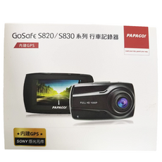 PAPAGO GOSAFE S820G 行車記錄器 內建GPS SONY感光元件, 主機 + 車充 + 黏貼式支架 + 說明書 + 保固卡