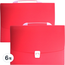 올러바웃 서류 정리 파일케이스 A4, 6개, 레드