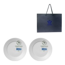 로얄코펜하겐 플루티드 시그니처 접시 27cm + 쇼핑백, 2개, 접시 2p + 쇼핑백, 화이트