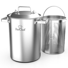 Perchef 電磁爐用不鏽鋼多功能鍋 銀色 4.3L, 1個, 16cm