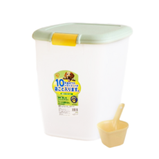 IRIS OHYAMA 愛麗思歐雅瑪 飼料儲存桶 附飼料鏟 MFS-10, 綠蓋, 1組