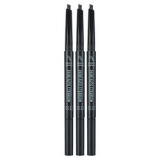 HOLIKA HOLIKA 24小時持久旋轉眉筆, 01 Gray Black, 3支