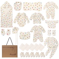 withorganic 動物印花彌月禮盒25件組