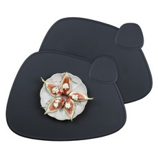 인콕 실리콘 테이블매트 2p + 티코스터 2p 세트, 블랙, 가로 425mm x 세로 320mm x 두께 2mm, 1세트
