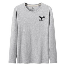 男款Eagles印花標誌時尚大尺碼長袖T恤