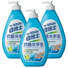Dr.White 白博士 抗菌洗手乳, 無添加三氯沙, 清新玉蘭花香, 800g, 3瓶