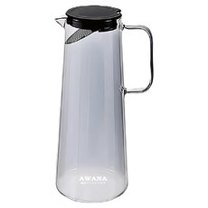 AWANA 玻璃耐熱泡茶壺, 黑色, 1.8L, 1個