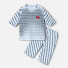 unifriend 兒童愛心紗染棉質七分袖居家服套裝