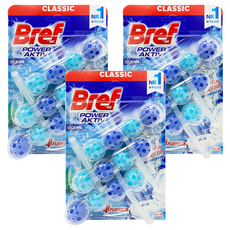 Bref 妙力 強力馬桶芳香清潔球 藍色 海洋香氛 3個, 150g, 3組