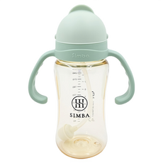 Simba 小獅王辛巴 蘊蜜鉑金PPSU防漏滑蓋學習水杯, 綠沐, 270ml, 1個