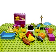 Yoyoyo 兒童積木得寶兼容公仔食品和室內配件 22 件套, 混色