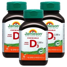 자미에슨 츄어블 비타민D3 2500IU 오렌지맛, 3개, 52.5g