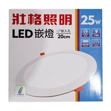 TRUNK 壯格 LED 嵌燈 25W 嵌入孔 20cm, 自然光, 1個