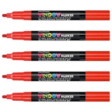 문화연필 윈도우마카 빨강, 5개, 1색
