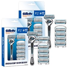Gillette 吉列 正品 Skintec 手動刮鬍刀架 + 刀片6入組, 2套