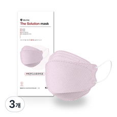 애니가드 더솔루션 마스크 소형 KF80, 10개입, 3개, 버건디 스트라이프