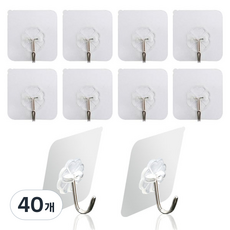 THELIVING 超強力掛鉤, 透明, 40個