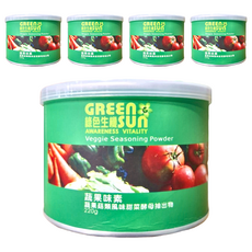 GREEN SUN 綠太陽 健康蔬果風味味素 調味聖品, 220g, 5罐