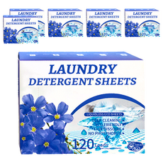 REQIR 酵素濃縮洗衣泡泡紙 亞麻藍花香 無磷環保中性, 120片, 6盒