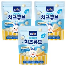 엘빈즈 유아용 네모네모 치즈큐브, 플레인, 16g, 3개