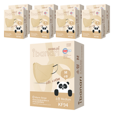 ibanari 童款輕薄防護C型口罩 KF94 M號, 溫暖米色, 10片, 9盒