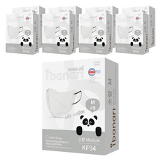 ibanari 童款輕薄防護C型口罩 KF94 M號, 淺灰色, 10片, 9盒