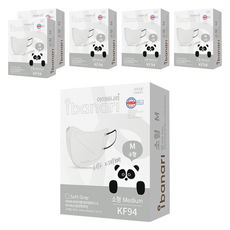 ibanari 童款輕薄防護C型口罩 KF94 M號, 淺灰色, 10片, 6盒