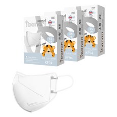 ibanari 孩童用防塵口罩 KF94 XS號, 3盒, 10片, 白色