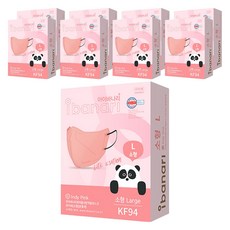 ibanari 孩童用防塵口罩 KF94 L號, 9盒, 10片, 粉紅色