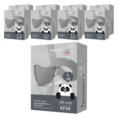 ibanari 孩童用防塵口罩 KF94 L號, 9盒, 10片, 深灰色