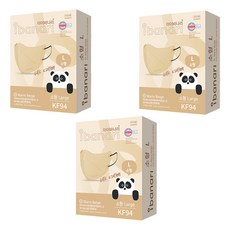 ibanari 孩童用防塵口罩 KF94 L號, 3盒, 10片, 暖米色