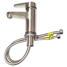 304不鏽鋼單孔面盆龍頭 台灣製造 精緻質感 日本陶瓷心, 1個