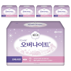 좋은느낌 코텍스 생리대 일반형, 오버나이트, 10개입, 5개