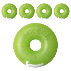 Scotch 甜甜圈造型隱形膠帶台, 蜜瓜, 5個