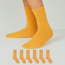 노디자인 여성용 긴목 무지 앙고라 겨울 니트 양말 6족