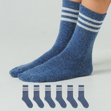 노디자인 여성용 삼선 앙고라 겨울 니트 양말 6족