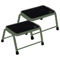 코끼리리빙 스탭 스툴 계단 사다리 발판 1단 카키, 2개