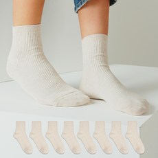 NO DESIGN 女款羅紋中筒襪 8雙
