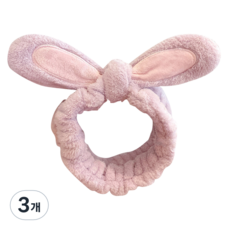 淘氣姐妹 可愛兔耳洗臉髮帶, 3個, 紫色